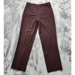 Taylor Brooke Pants Womens 12 Brown‎ High Rise Straight Leg Side Zip Office